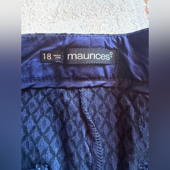 Maurices Dark Blue Patterned High Waist Shorts - Picture 6 of 9